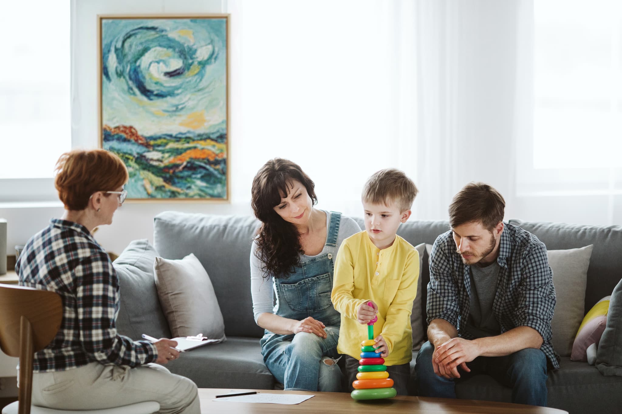 Family receiving ABA therapy support