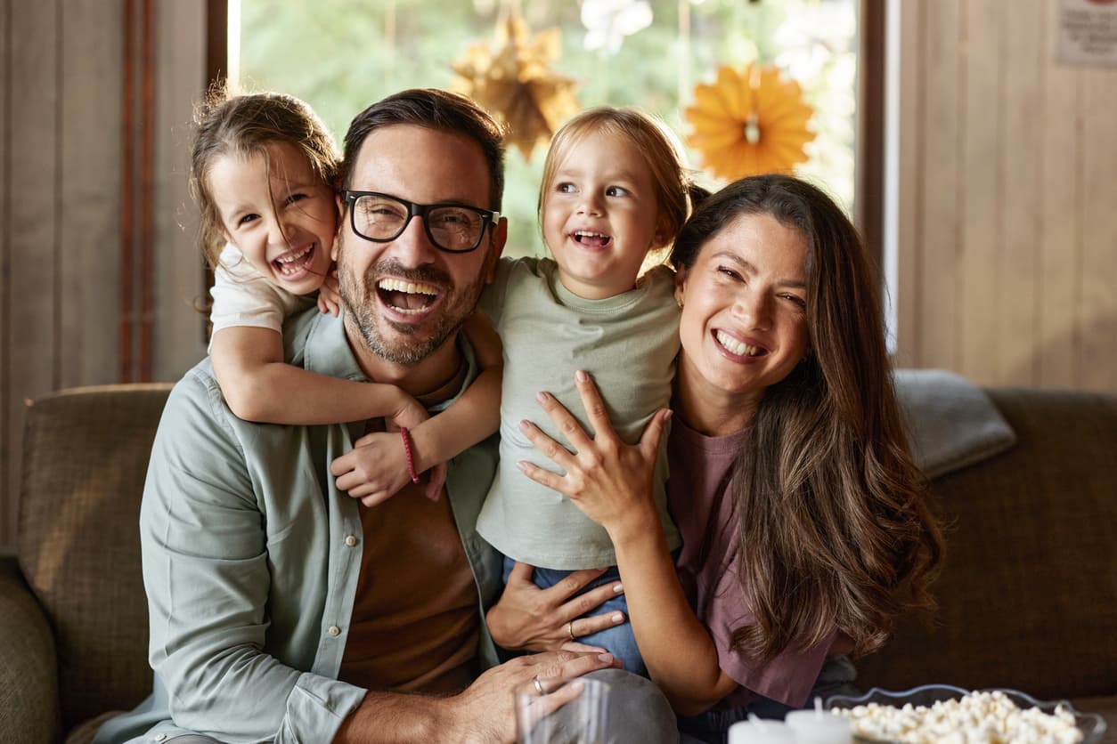 Happy family enjoying quality time together