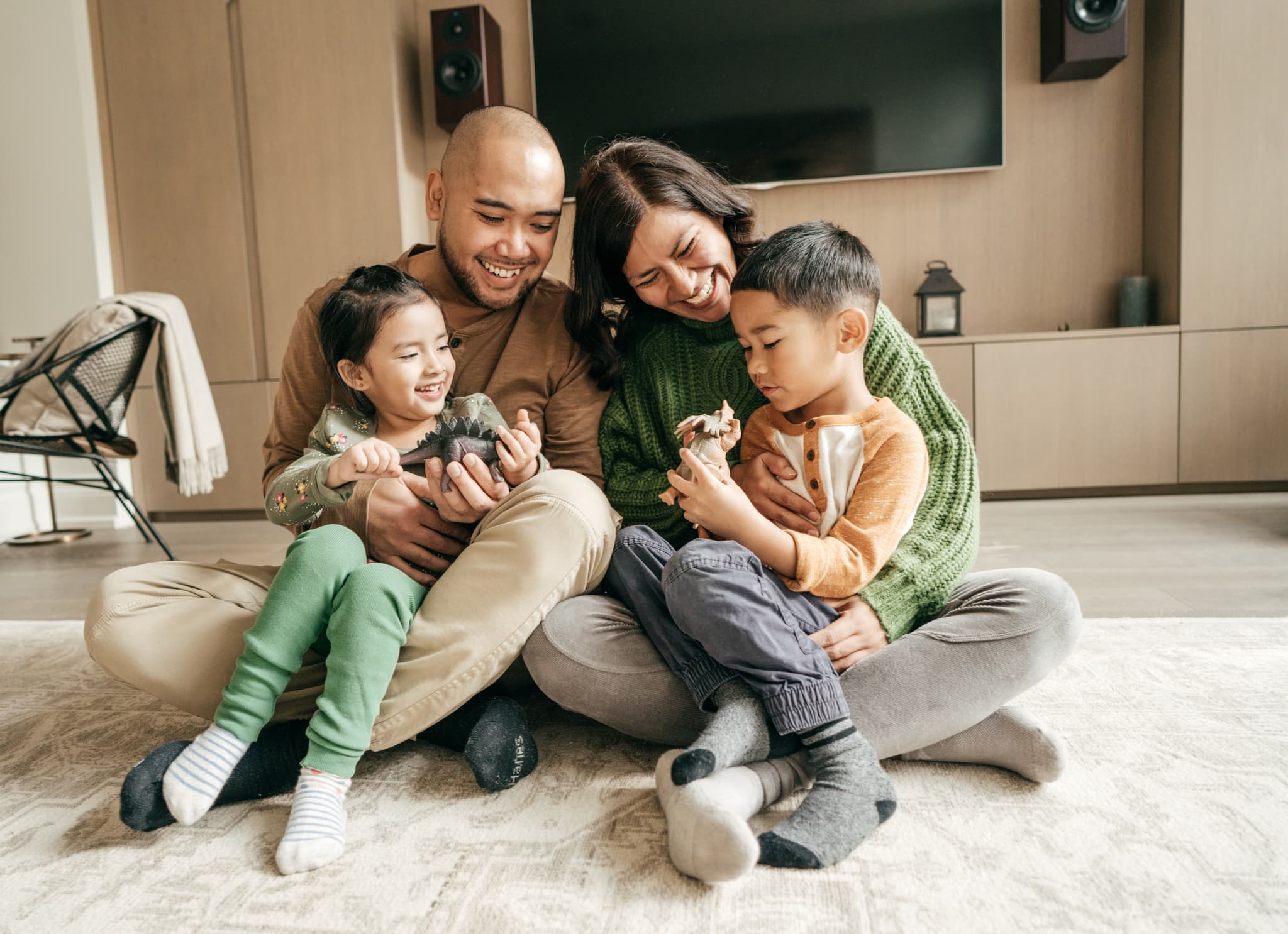 Family engaging in ABA therapy activities together